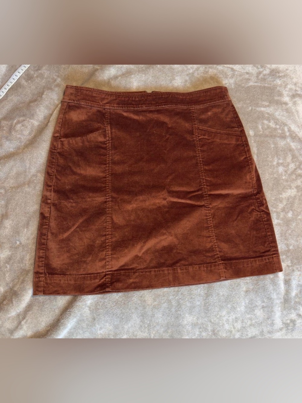LOFT Chestnut Brown Corduroy Mini Skirt